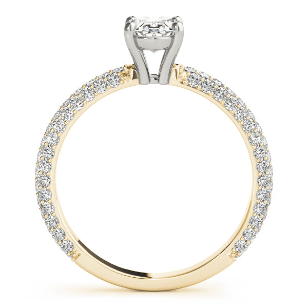 Oval Pave With Center Diamond Engagement Ring · 0.87 ct tw