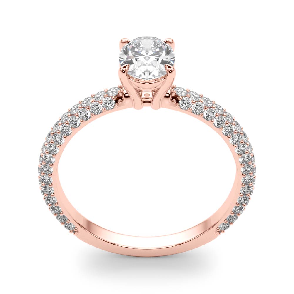 Oval Pave With Center Diamond Engagement Ring · 0.49 ct tw
