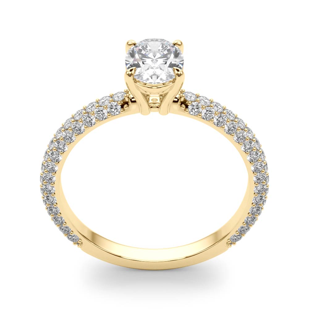 Oval Pave With Center Diamond Engagement Ring · 0.49 ct tw