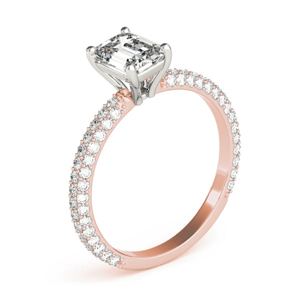 Emerald Pave With Cut Center Diamond Engagement Ring · 1.09 ct tw