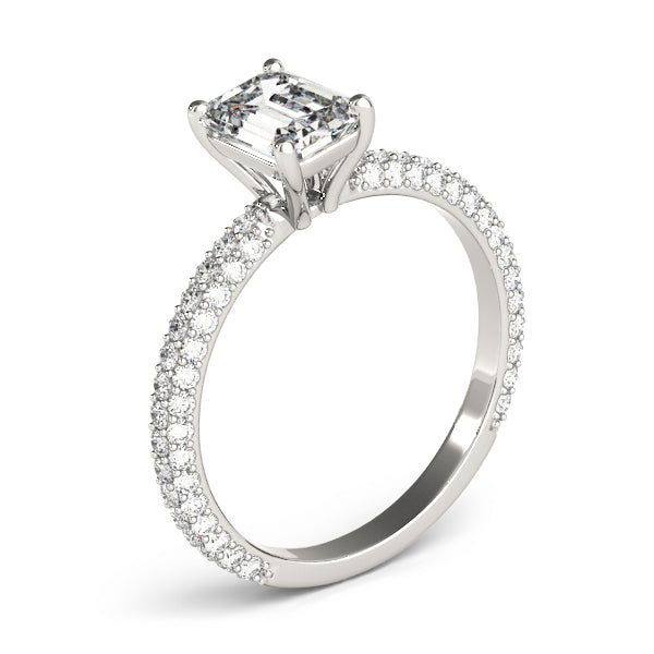 Emerald Pave With Cut Center Diamond Engagement Ring · 1.09 ct tw