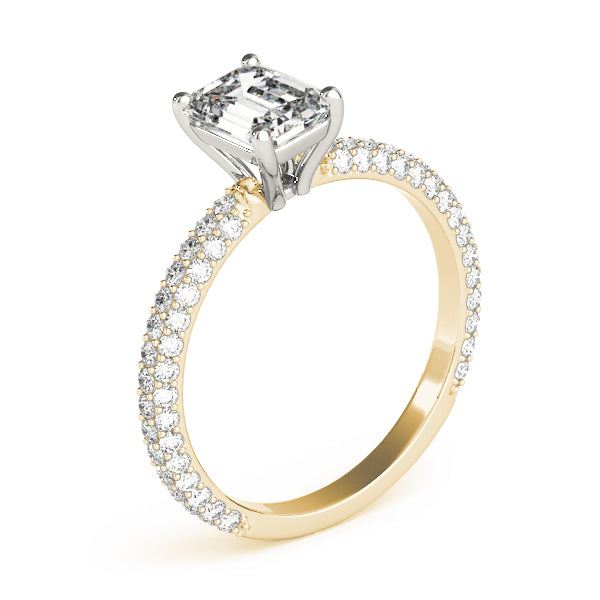 Emerald Pave With Cut Center Diamond Engagement Ring · 1.09 ct tw