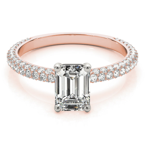 Emerald Pave With Cut Center Diamond Engagement Ring · 1.09 ct tw