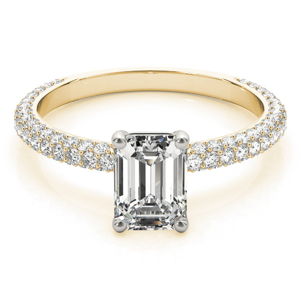 Emerald Pave With Cut Center Diamond Engagement Ring · 1.99 ct tw