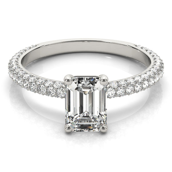 Emerald Pave With Cut Center Diamond Engagement Ring · 0.49 ct tw