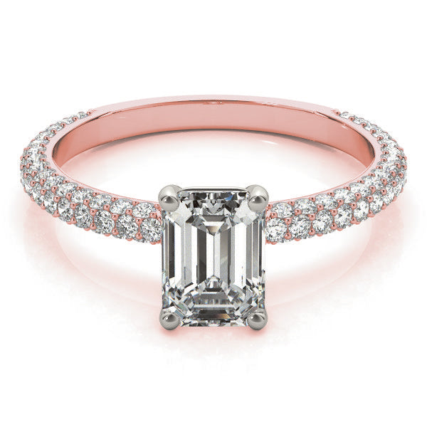 Emerald Pave With Cut Center Diamond Engagement Ring · 1.09 ct tw