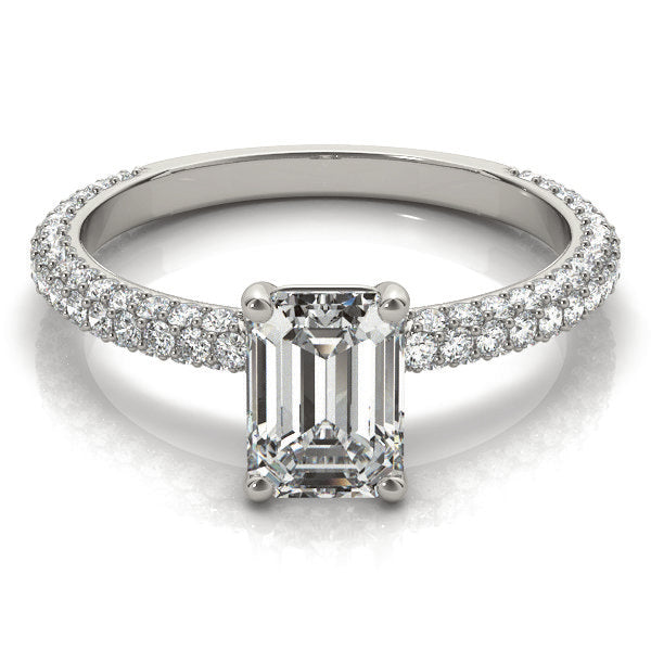 Emerald Pave With Cut Center Diamond Engagement Ring · 1.99 ct tw