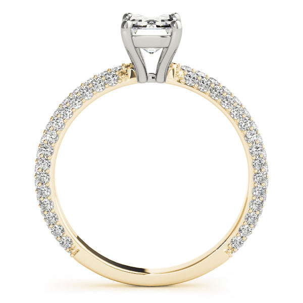 Emerald Pave With Cut Center Diamond Engagement Ring · 1.09 ct tw