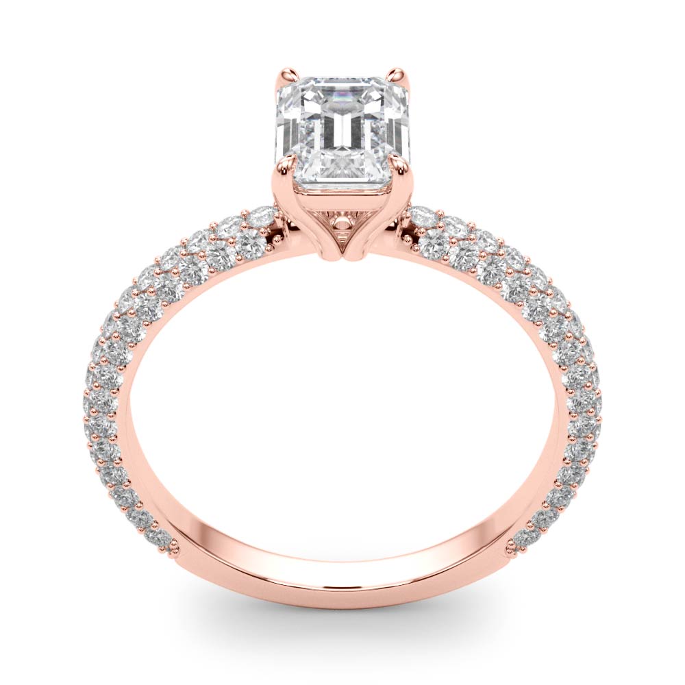Emerald Pave With Cut Center Diamond Engagement Ring · 1.09 ct tw