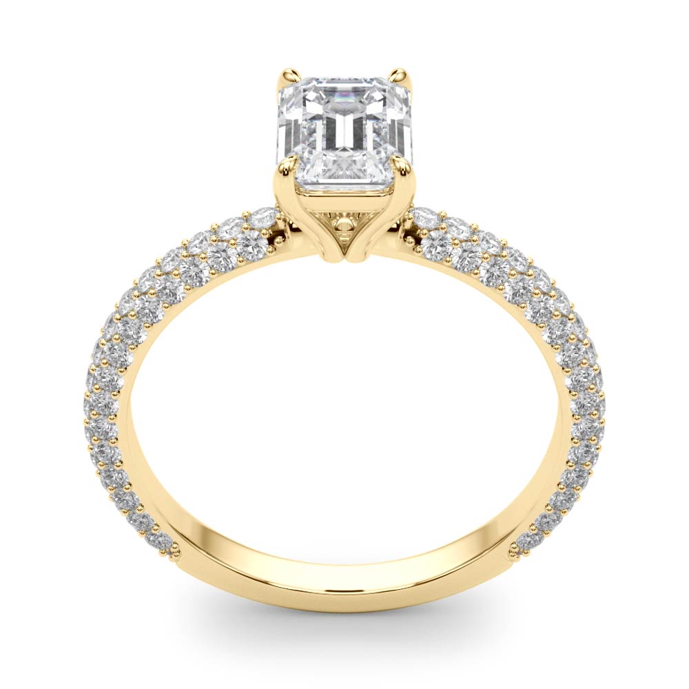 Emerald Pave With Cut Center Diamond Engagement Ring · 1.49 ct tw