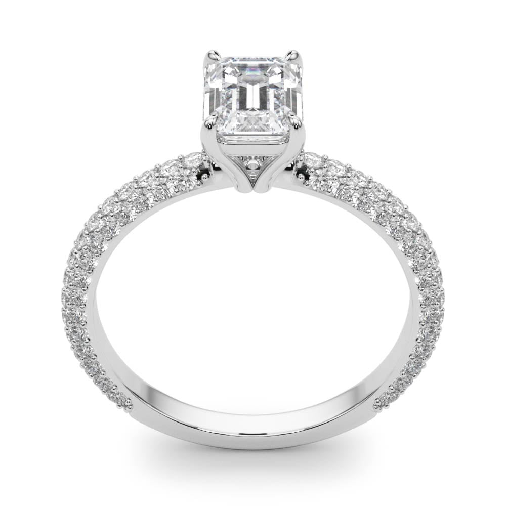 Emerald Pave With Cut Center Diamond Engagement Ring · 1.09 ct tw