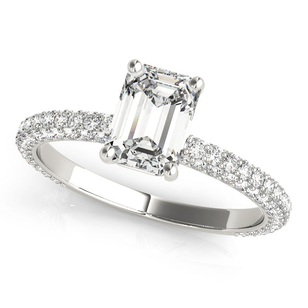 Emerald Pave With Cut Center Diamond Engagement Ring · 1.99 ct tw