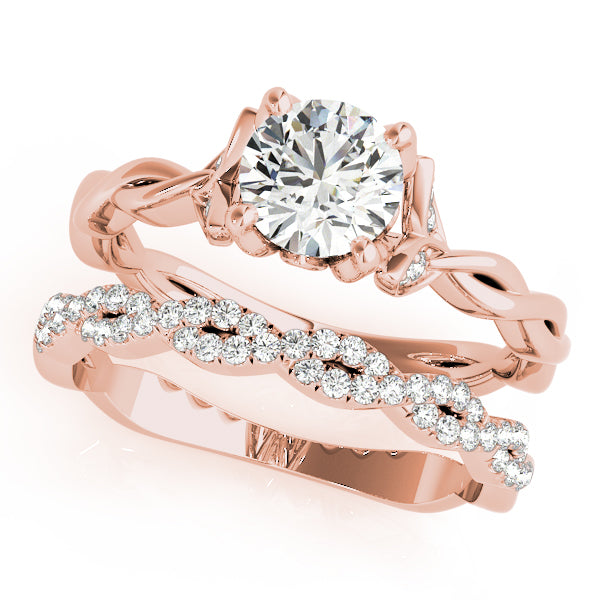 Round With Twisted Shank Diamond Engagement Ring · 1.07 ct tw