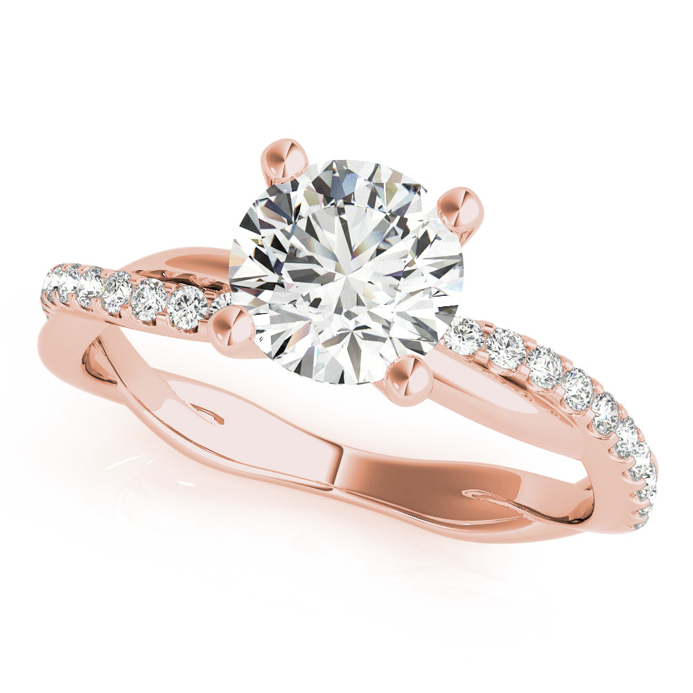 Round Twisted Diamond Shank Engagement Ring · 2.66 ct tw