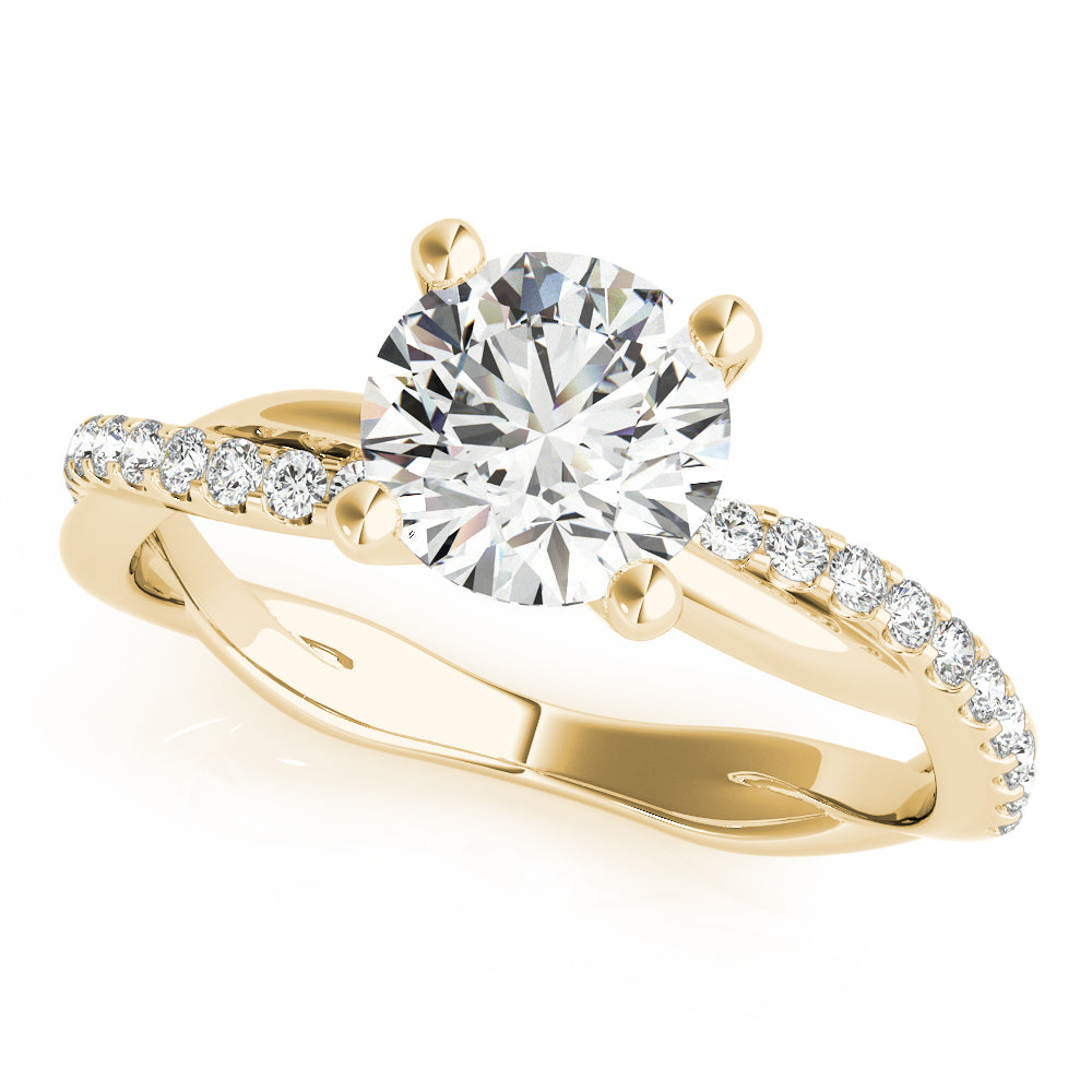 Round Twisted Diamond Shank Engagement Ring · 0.41 ct tw