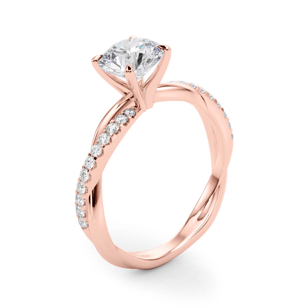 Round Twisted Diamond Shank Engagement Ring · 1.16 ct tw