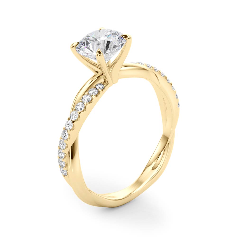 Round Twisted Diamond Shank Engagement Ring · 0.41 ct tw