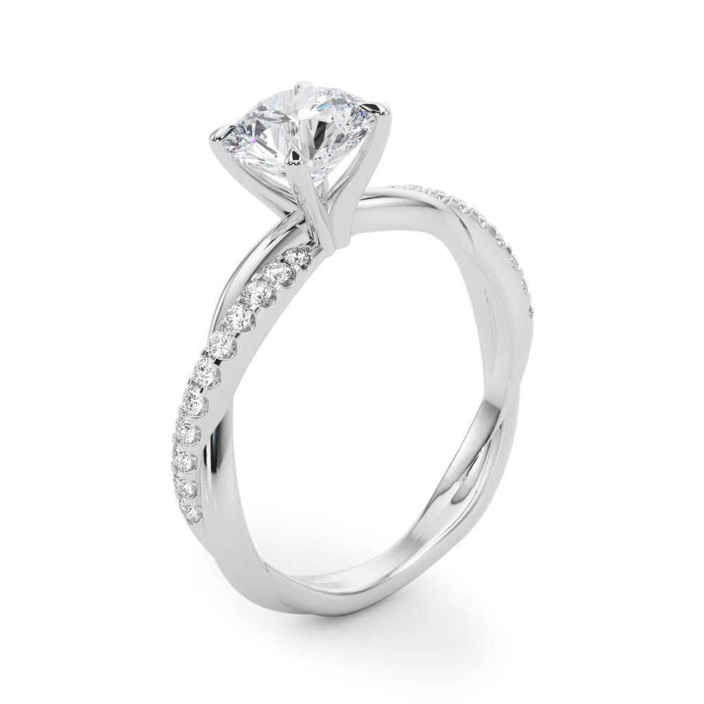 Round Twisted Diamond Shank Engagement Ring · 1.66 ct tw