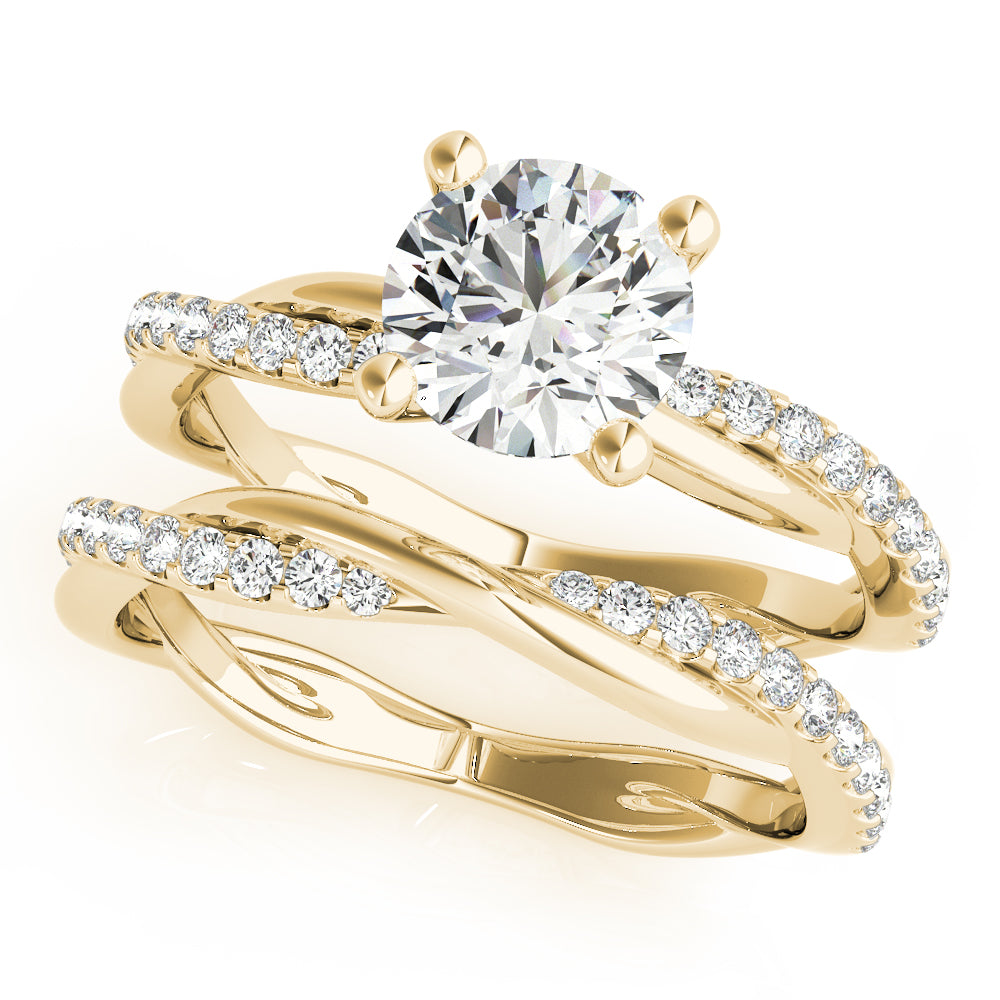 Round Twisted Diamond Shank Engagement Ring · 1.16 ct tw