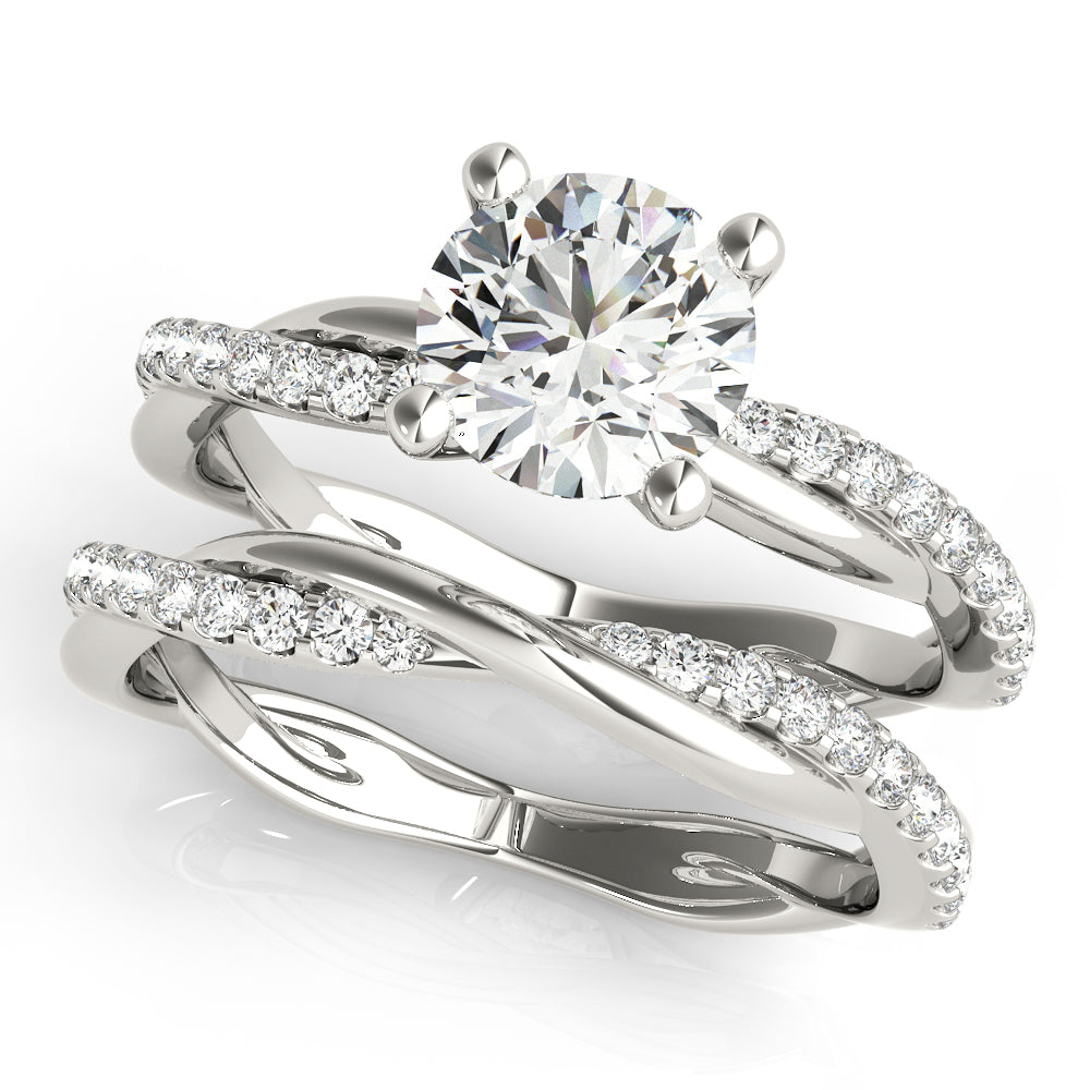 Round Twisted Diamond Shank Engagement Ring · 0.66 ct tw
