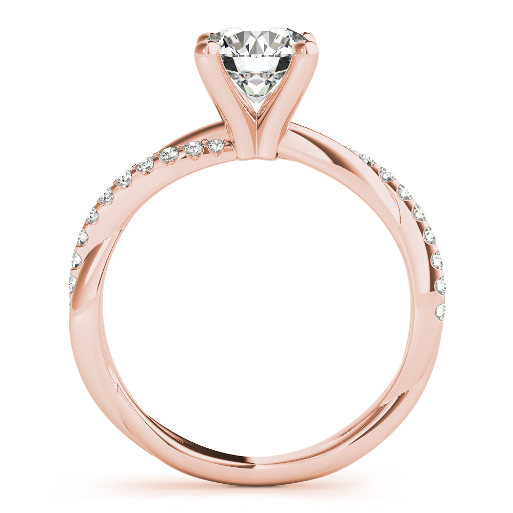 Round Twisted Diamond Shank Engagement Ring · 1.16 ct tw