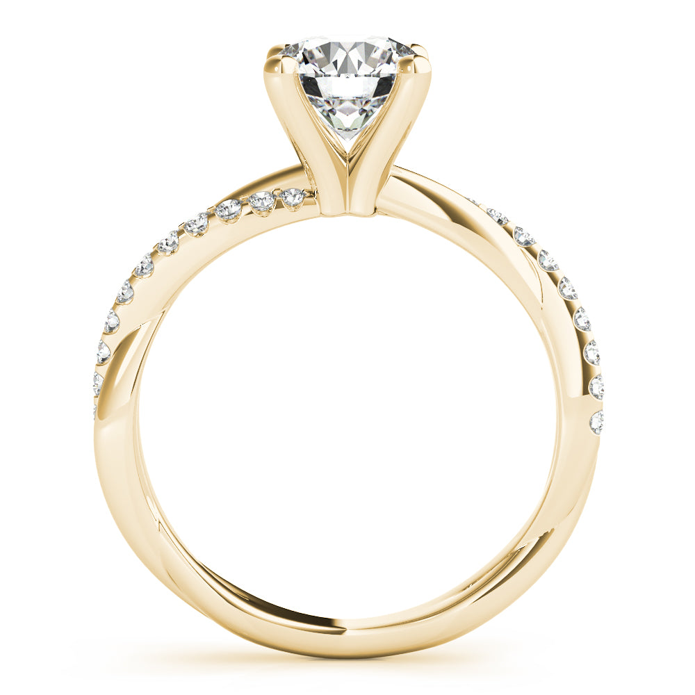 Round Twisted Diamond Shank Engagement Ring · 0.66 ct tw