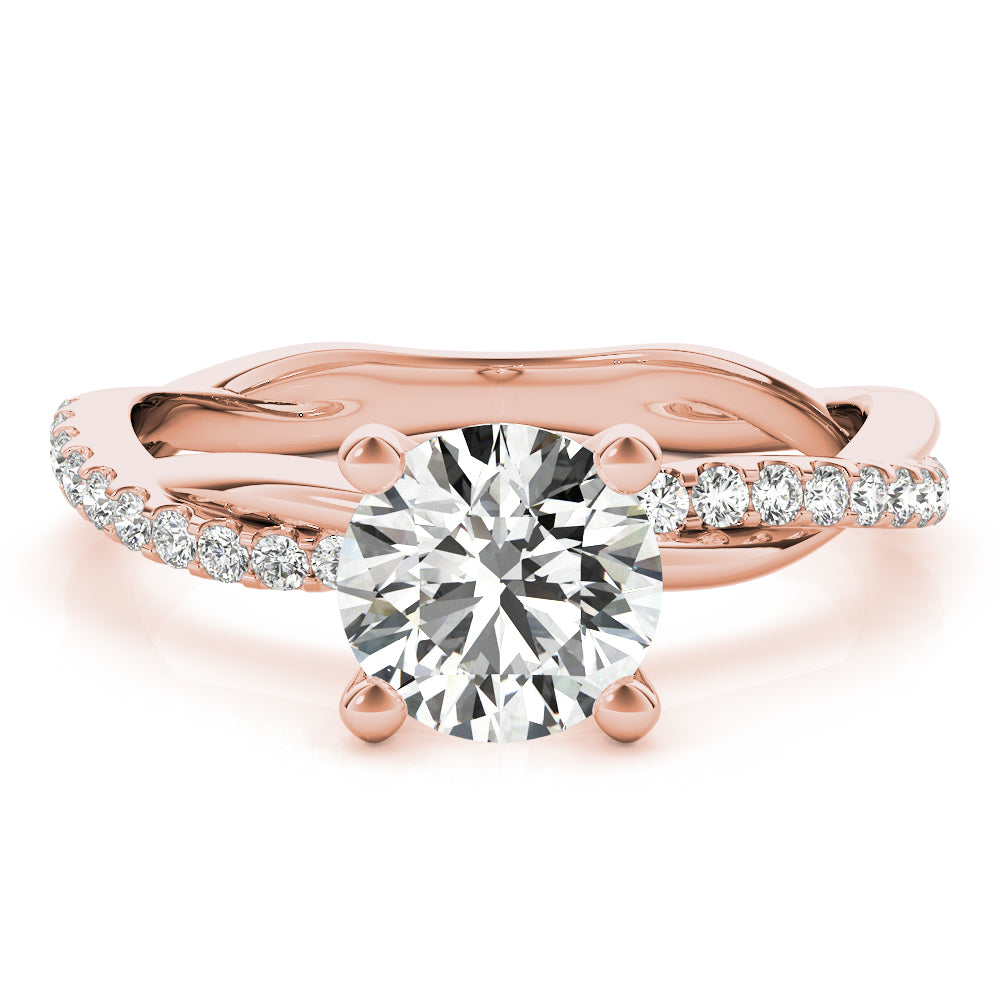 Round Twisted Diamond Shank Engagement Ring · 1.16 ct tw