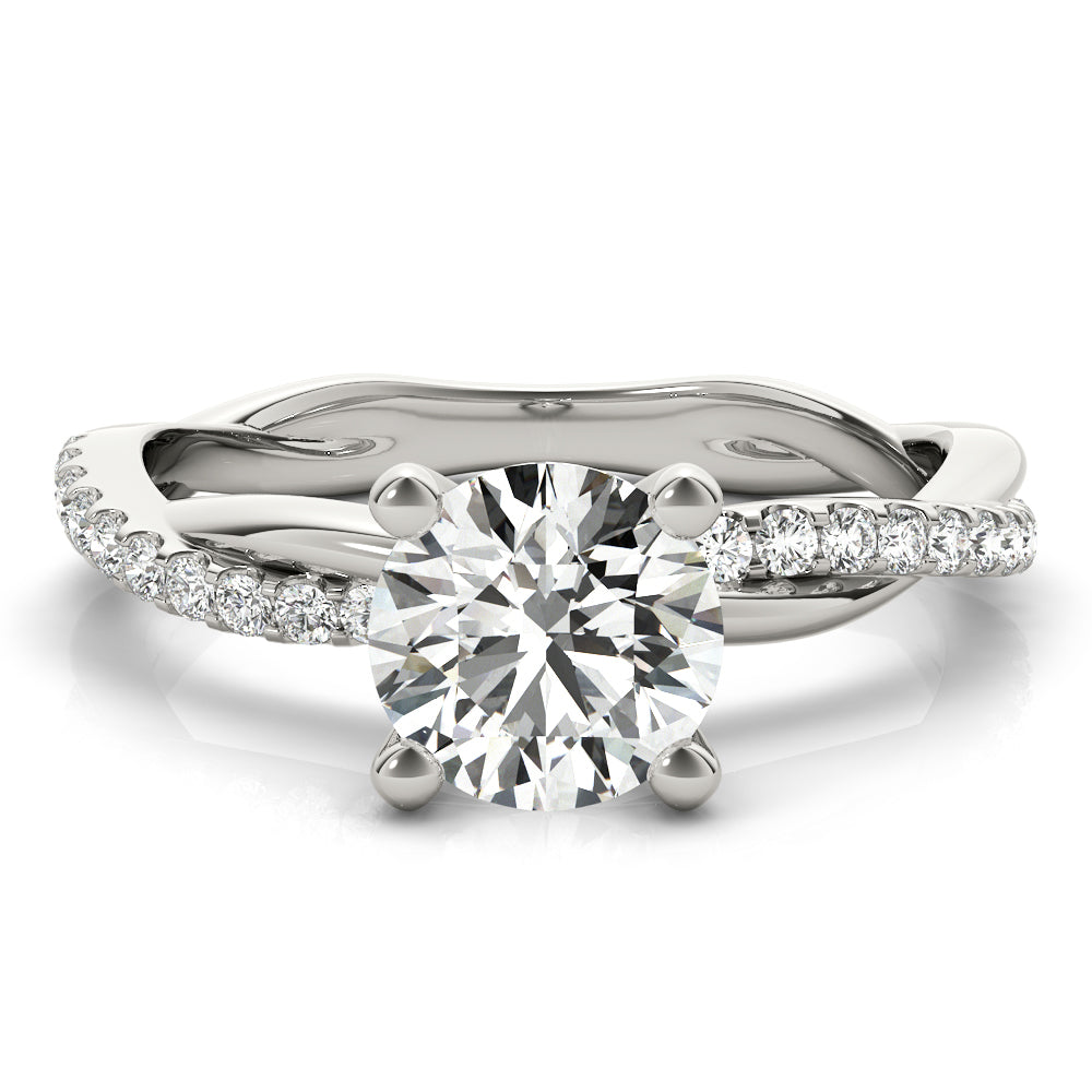 Round Twisted Diamond Shank Engagement Ring · 2.16 ct tw