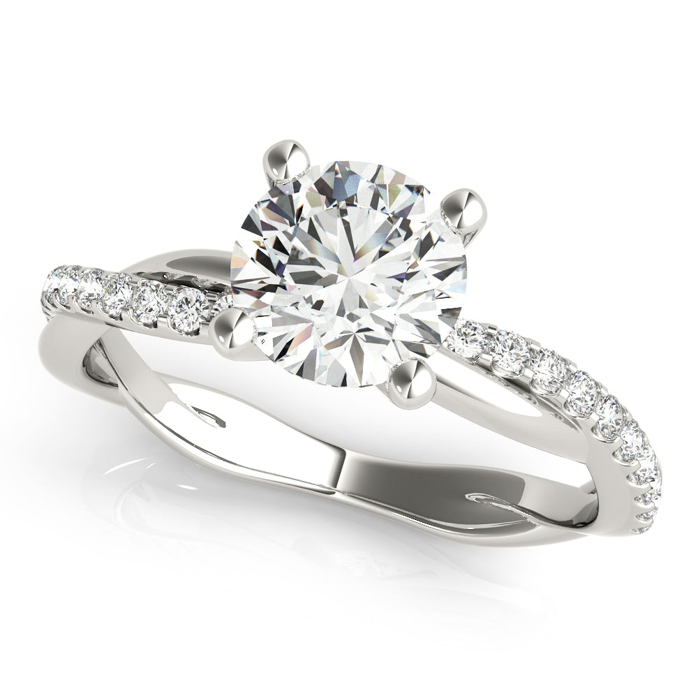 Round Twisted Diamond Shank Engagement Ring · 1.66 ct tw
