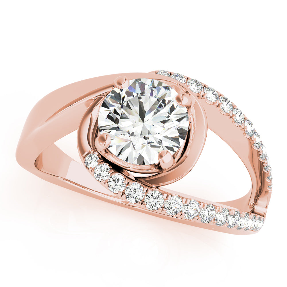 Round Bypass Euro Shank Diamond Engagement Ring · 1.24 ct tw