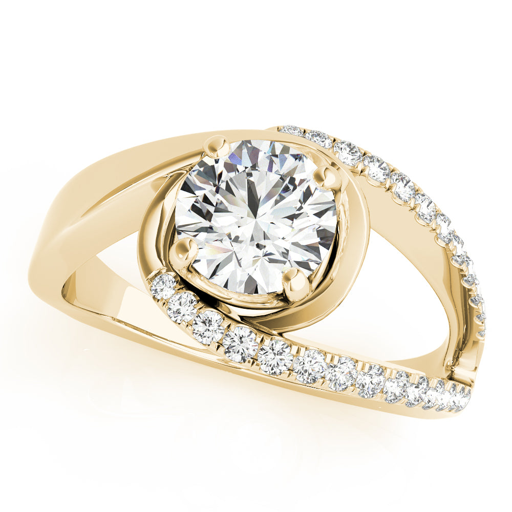 Round Bypass Euro Shank Diamond Engagement Ring · 1.73 ct tw