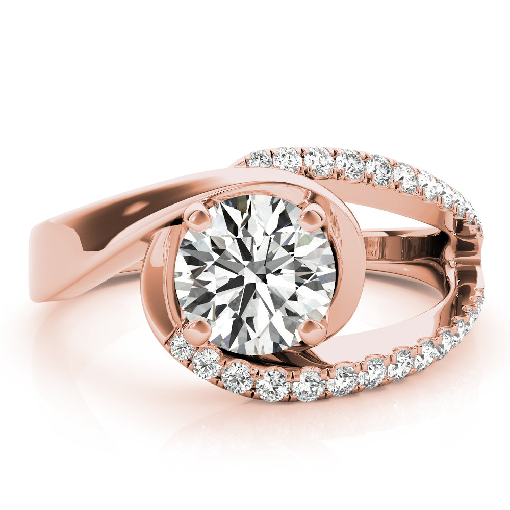 Round Bypass Euro Shank Diamond Engagement Ring · 1.73 ct tw