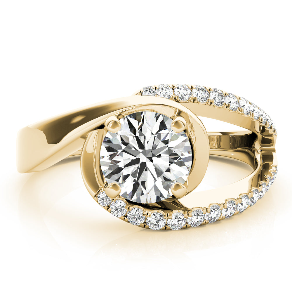 Round Bypass Euro Shank Diamond Engagement Ring · 1.00 ct tw