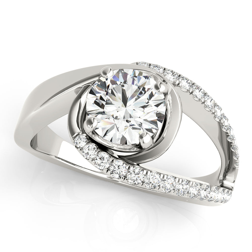 Round Bypass Euro Shank Diamond Engagement Ring · 1.24 ct tw