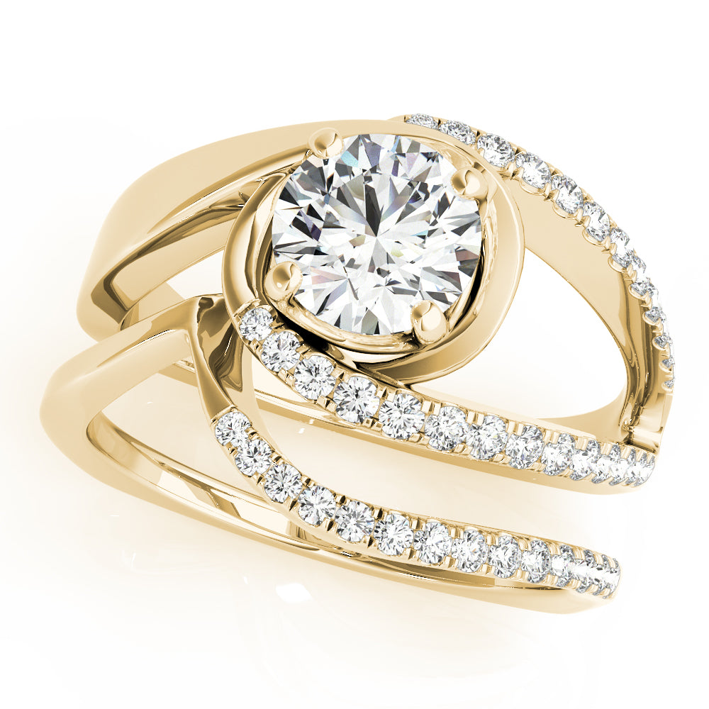 Round Bypass Euro Shank Diamond Engagement Ring · 1.24 ct tw