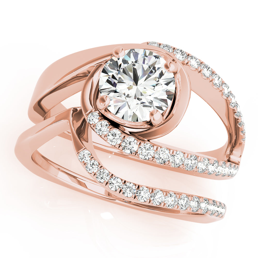Round Bypass Euro Shank Diamond Engagement Ring · 1.24 ct tw