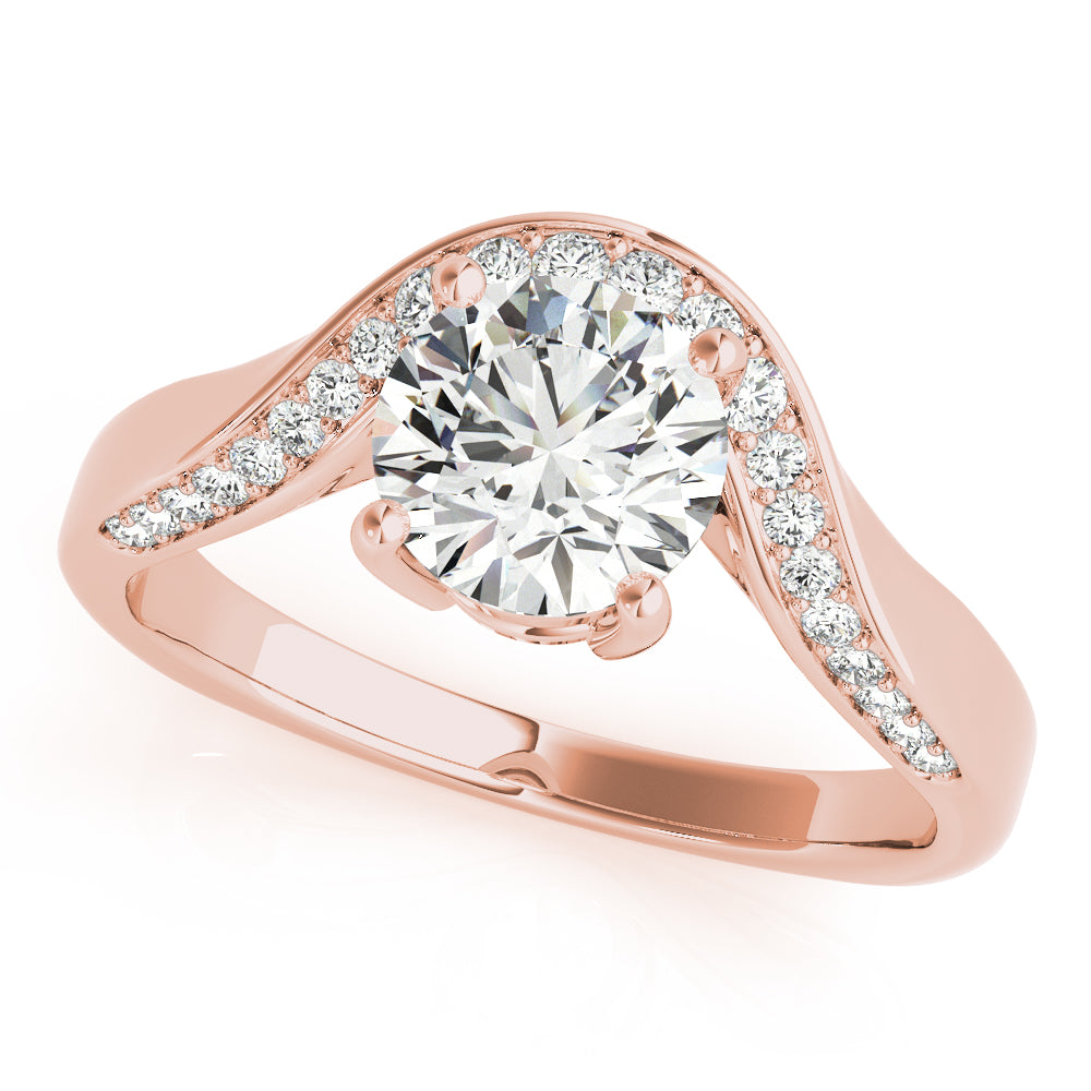 Round Euro Shank Diamond Engagement Ring · 0.91 ct tw