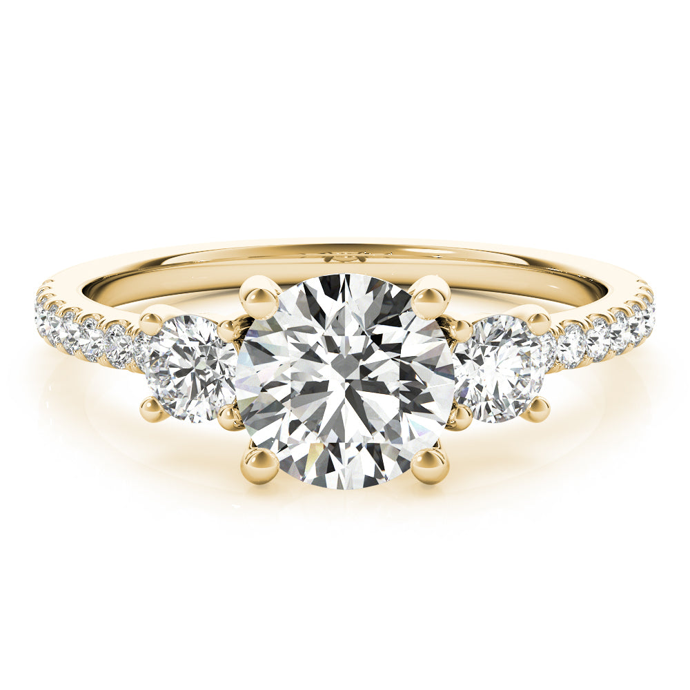 Round Three-Stone Diamond Engagement Ring · 1.15 ct tw