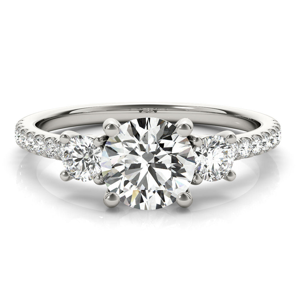 Round Three-Stone Diamond Engagement Ring · 2.40 ct tw