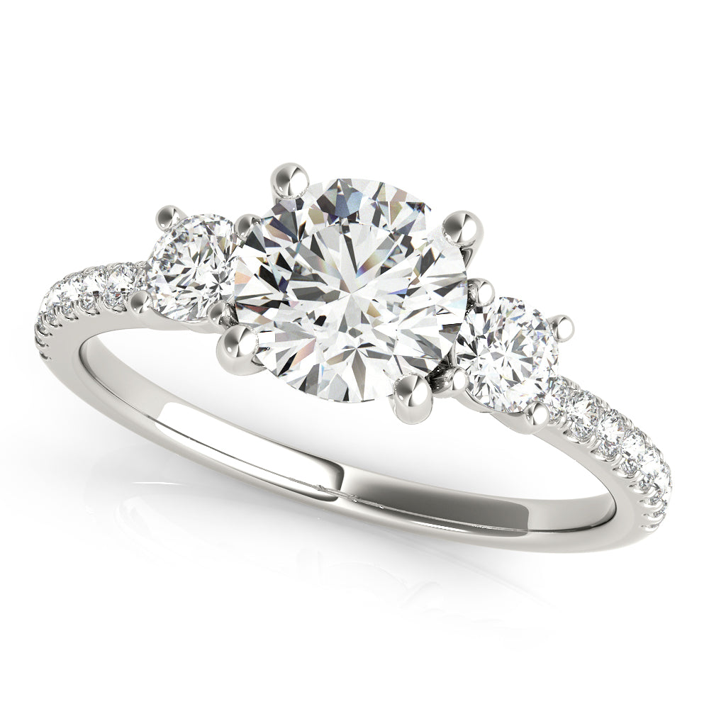 Round Three-Stone Diamond Engagement Ring · 1.40 ct tw