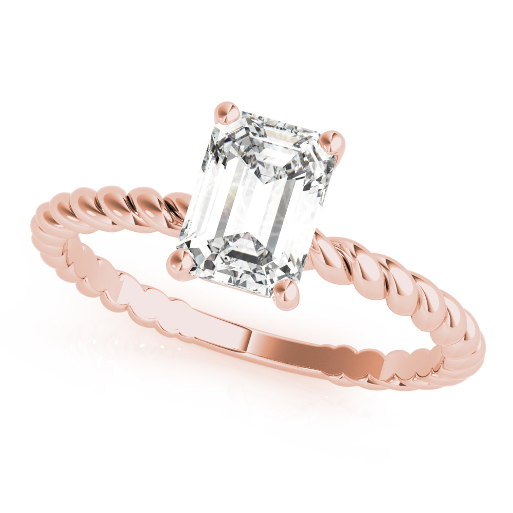 Emerald Twisted Shank Cut Center Diamond Engagement Ring · 0.60 ct tw