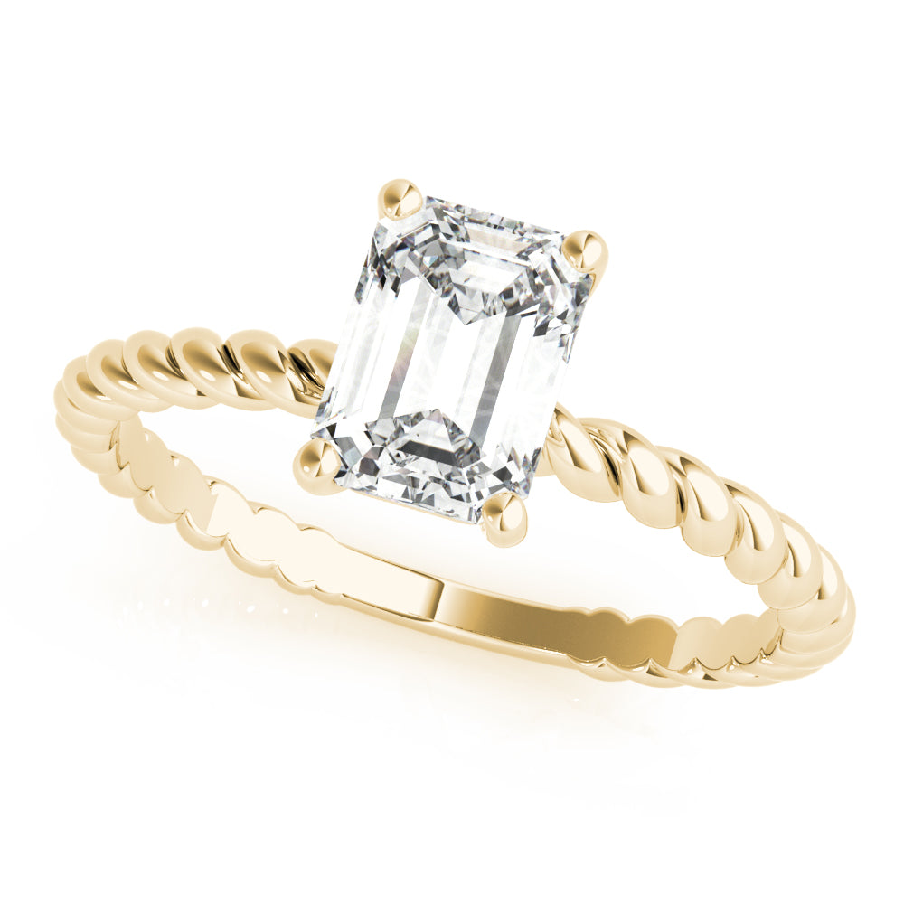 Emerald Twisted Shank Cut Center Diamond Engagement Ring · 2.00 ct tw