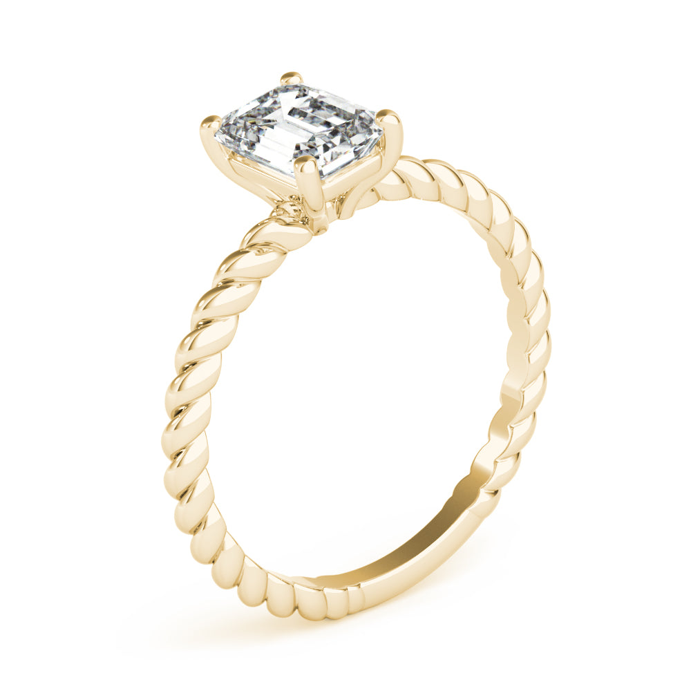 Emerald Twisted Shank Cut Center Diamond Engagement Ring · 2.00 ct tw