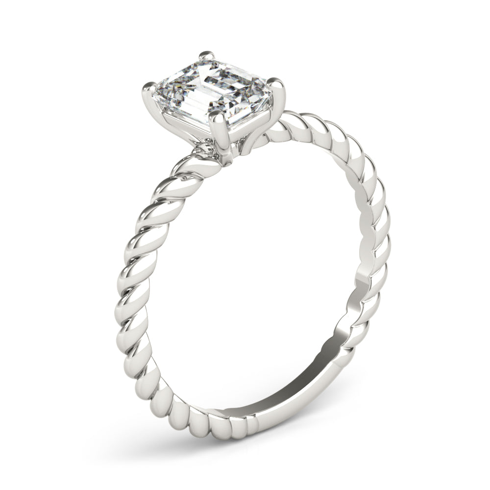 Emerald Twisted Shank Cut Center Diamond Engagement Ring · 1.00 ct tw