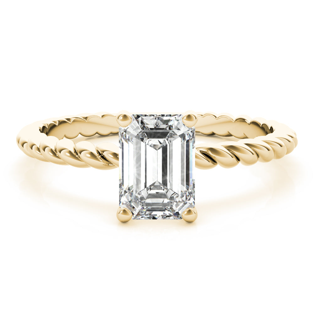 Emerald Twisted Shank Cut Center Diamond Engagement Ring · 0.60 ct tw