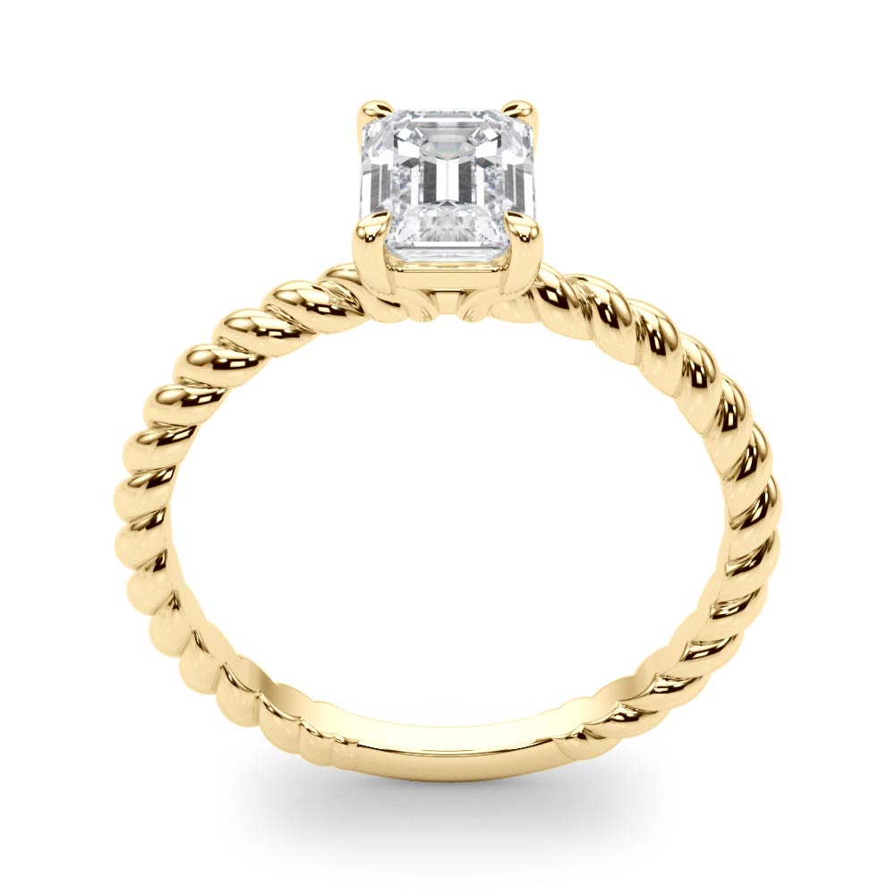 Emerald Twisted Shank Cut Center Diamond Engagement Ring · 2.00 ct tw