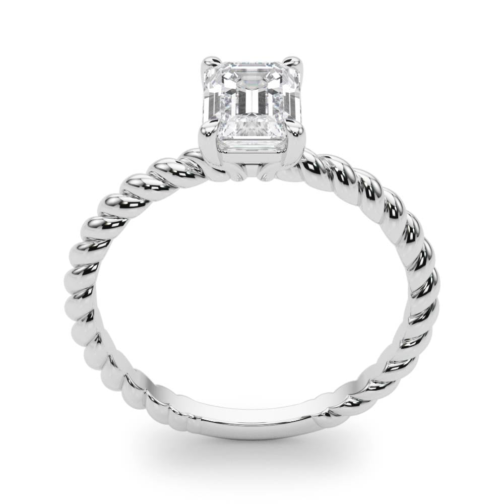 Emerald Twisted Shank Cut Center Diamond Engagement Ring · 0.60 ct tw