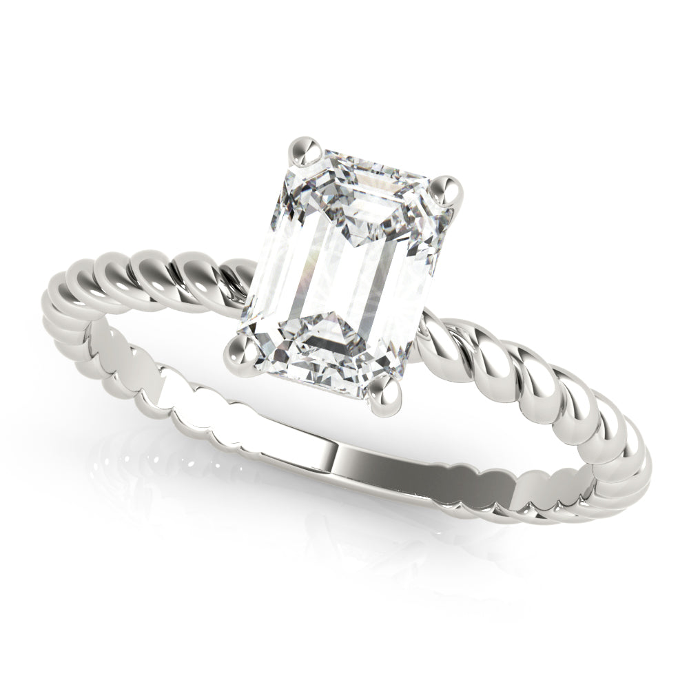 Emerald Twisted Shank Cut Center Diamond Engagement Ring · 2.00 ct tw