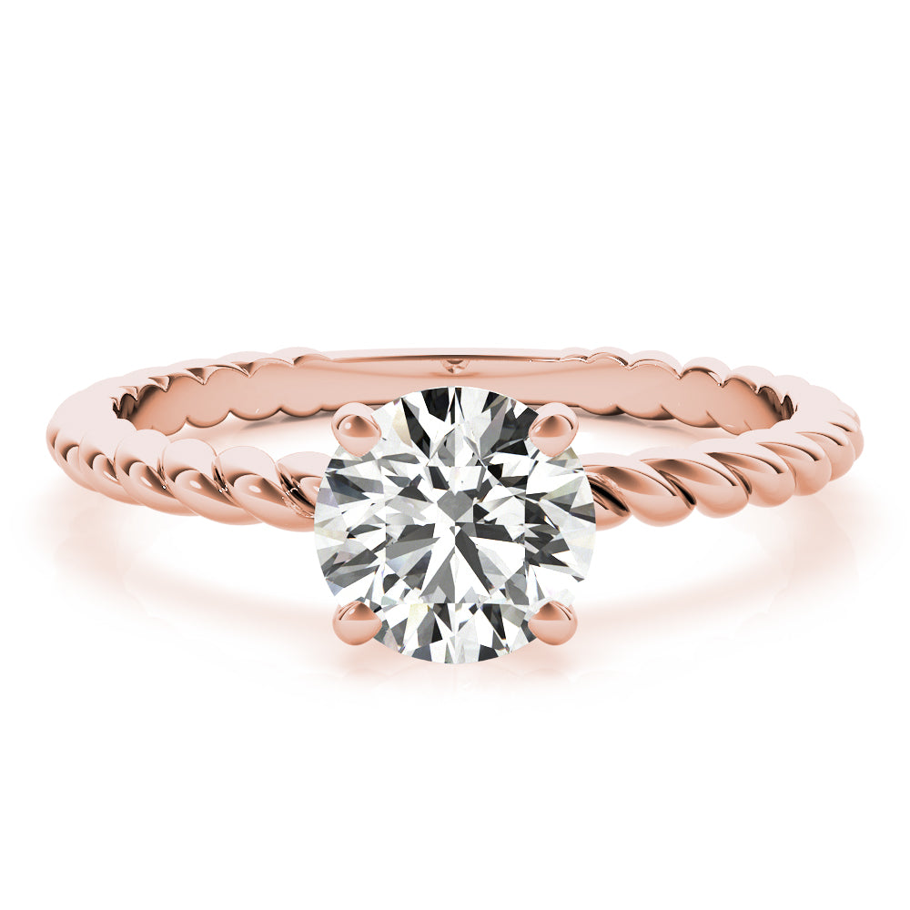 Round Twisted Shank Center Diamond Engagement Ring · 1.00 ct tw
