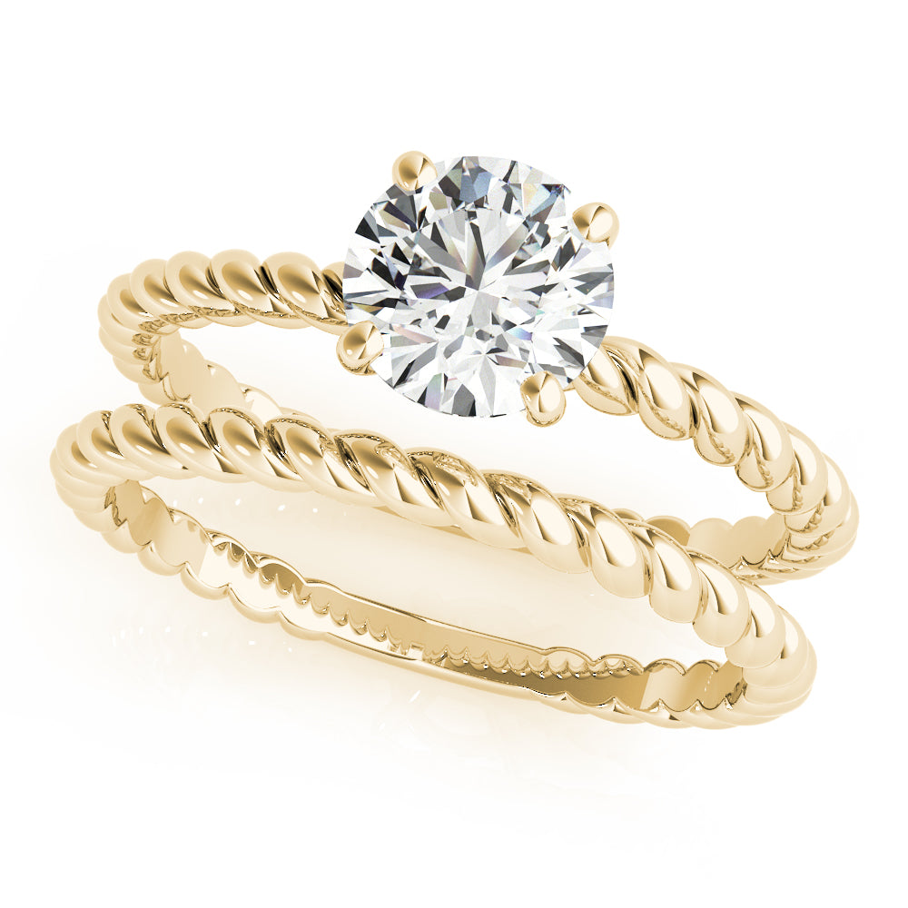 Round Twisted Shank Center Diamond Engagement Ring · 1.00 ct tw